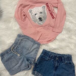 Pink Sequin Polar Bear Long Sleeve Top